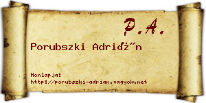 Porubszki Adrián névjegykártya